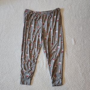 No Boundaries Christmas Dogs In Santa Hats Jogger Style Sweatpants Sleepwear PJs